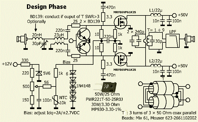BLF188XR & MRFE6VP61K45H LINEAR HF AMPLIFIER